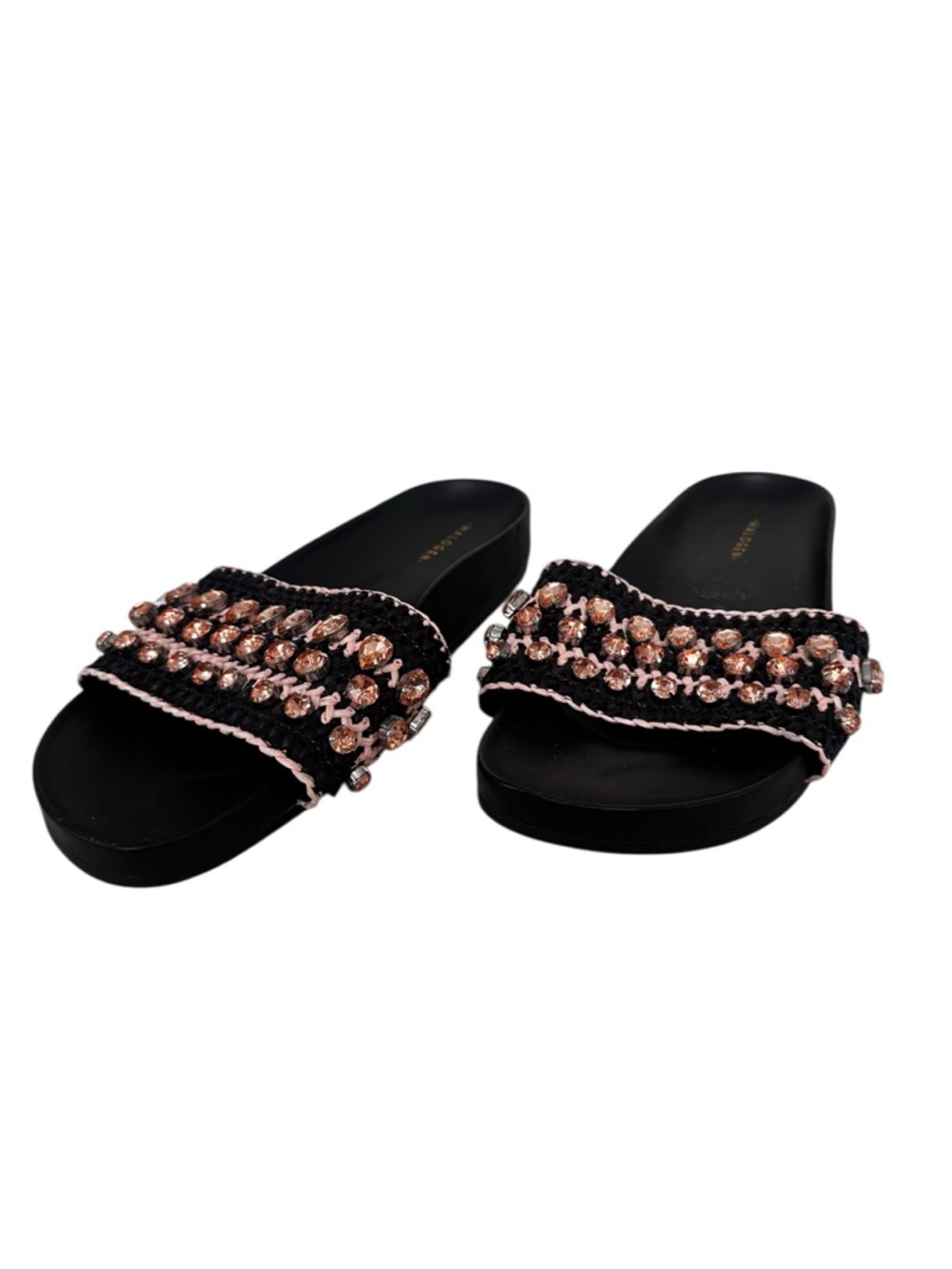 Halogen Raffia Crystal Beach Pool Sandal Slide - Picture 3 of 9